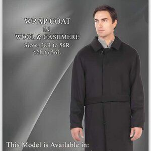 Mens Overcoat - Topcoat For Men - Winter Fabric - Wrap Coat in Wool fabric & Cas